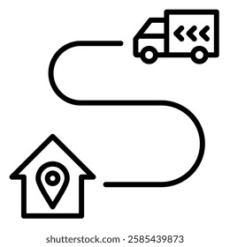 Freight Delivery icon line vector illustration