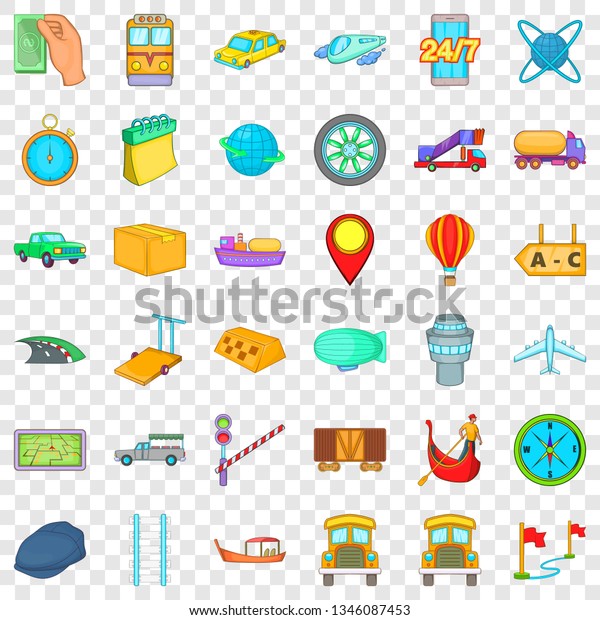 Freight delivery icons set.\
Cartoon style of 36 freight delivery vector icons for web for any\
design