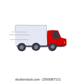 freight delivery truck cartoon. shipping transport, cargo distribution, parcel fleet freight delivery truck sign. isolated symbol vector illustration