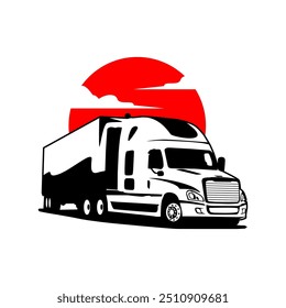 Freight delivery truck logo vector illustration