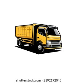 freight delivery truck, semi truck, dump truck isolated vector	