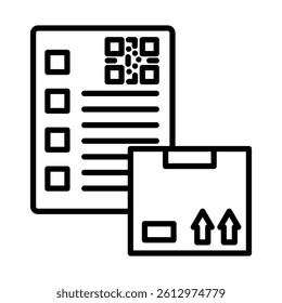 Freight Document Vector Line Icon Design