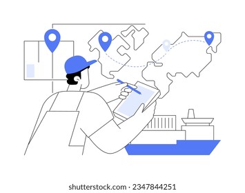 Freight forwarder abstract concept vector illustration. Professional freight broker organizes goods shipments, import expert, forwarding agent, export business, foreign trade abstract metaphor.