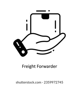 Ladungsforwarder doodle Icon Design Illustration. Logistik- und Liefersymbol auf weißem Hintergrund - EPS10-Datei
