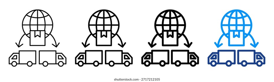 Conjunto de Colección de contorno diferente de icono de transitario