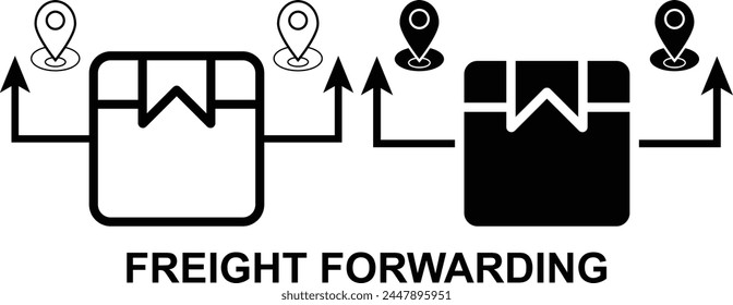 Freight Forwarding Black and White icon set. Editable Set of Delivery and Logistics web icons in line and fill style. High quality business icon set of Logistics