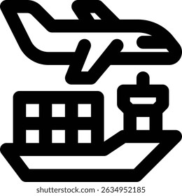 Freight Forwarding, Freight Forwarder, Airplane Outline Icon