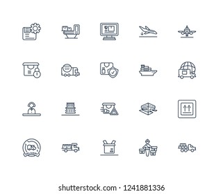 Freight, Global Logistic, Delivery by Plane, Arrival, Stamp, X ray, Post office, delivery safety outline vector icons from 20 set