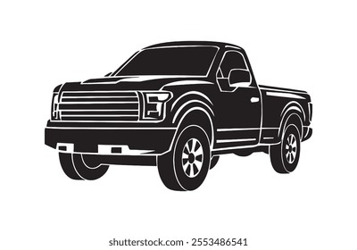 Freight Hauler Heavy Duty Cargo Truck Silhouette black colour vector