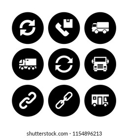 freight icon. 9 freight set with chain, load, transport and shipping and delivery vector icons for web and mobile app