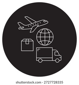 Icono de carga, Transporte de carga global, Red logística inteligente, Soluciones de envío rápido, Vector