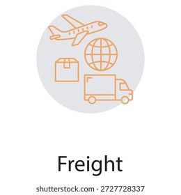 Icono de carga, Transporte de carga global, Red logística inteligente, Soluciones de envío rápido, Vector