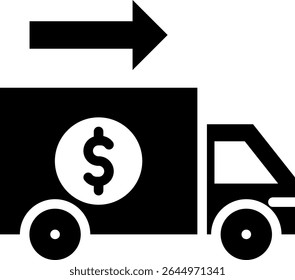 Freight Icon Glyph Vector Illustration
