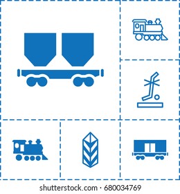 Freight icon. set of 6 freight filled and outline icons such as cargo, cargo wagon, locomotive