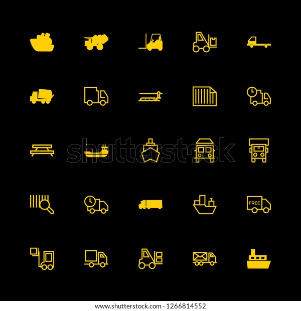 freight icon set about forklift, ship, truck and\
vessel vector set