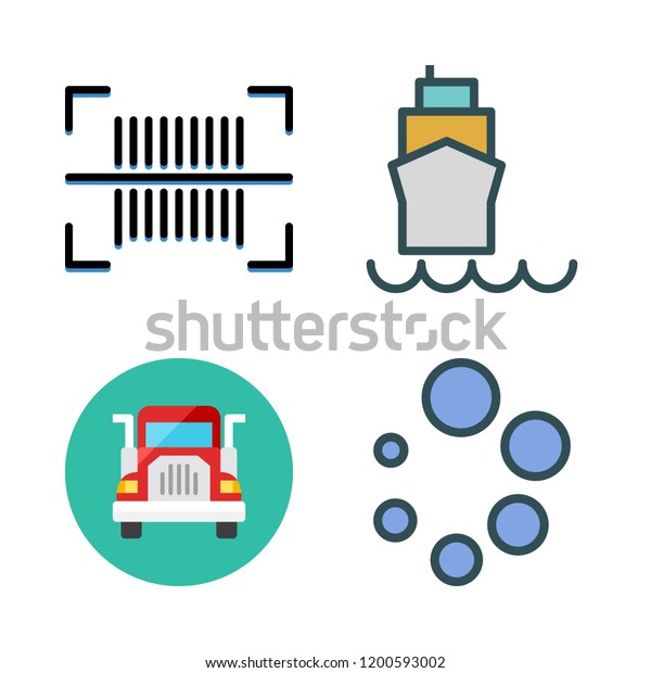 freight icon set. vector set about truck, barcode,\
loading and ship icons\
set.