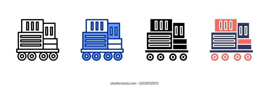 Coleção de vários estilos da folha de ícone de frete