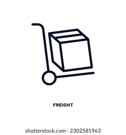 freight icon. Thin line freight icon from delivery and logistics collection. Outline vector isolated on white background. Editable freight symbol can be used web and mobile