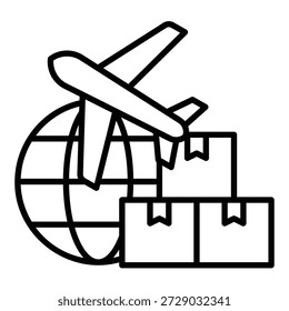 Icono de carga para transportar mercancías o envío a través de países