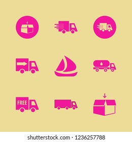 freight icon. freight vector icons set oil truck, truck, open box and ship