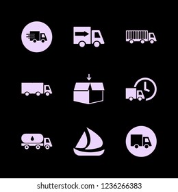 freight icon. freight vector icons set open box, truck, ship and fast delivery truck