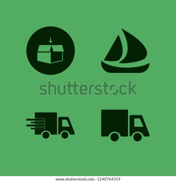 freight icon. freight vector icons set truck,\
fast delivery truck, open box and\
ship
