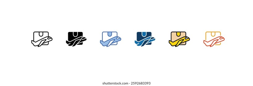 Freight icons sets with different styles
