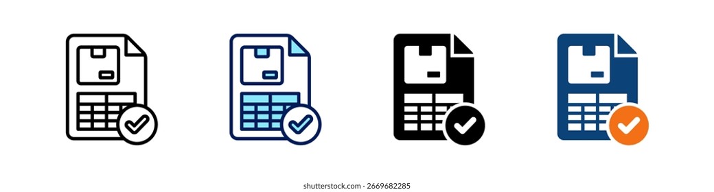 Frachtrechnung alles in einem Symbol Multi Styles Vektor Set