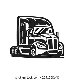 Freight Liner Semi Truck 18 Wheeler Vector Isolated