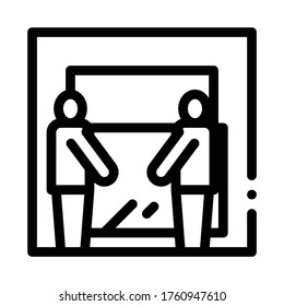 freight movers hold glass icon vector. freight movers hold glass sign. isolated contour symbol illustration