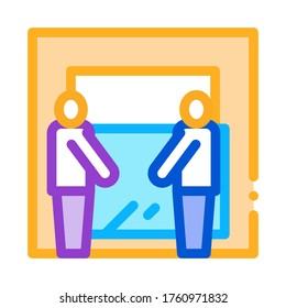 los transportistas sostienen un vector de iconos de vidrio. los transportistas sostienen un cartel de vidrio. ilustración de símbolo de color