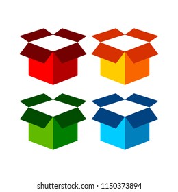 Freight Open Box Icon Symbol Design