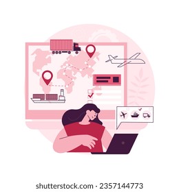 Freight quote request abstract concept vector illustration. Shipping proposal, freight request form, instant quote, submission letter, customs service, worldwide logistics abstract metaphor.