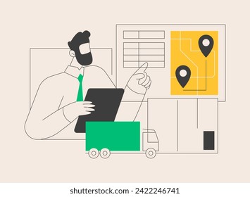 Freight quote request abstract concept vector illustration. Shipping proposal, freight request form, instant quote, submission letter, customs service, worldwide logistics abstract metaphor.