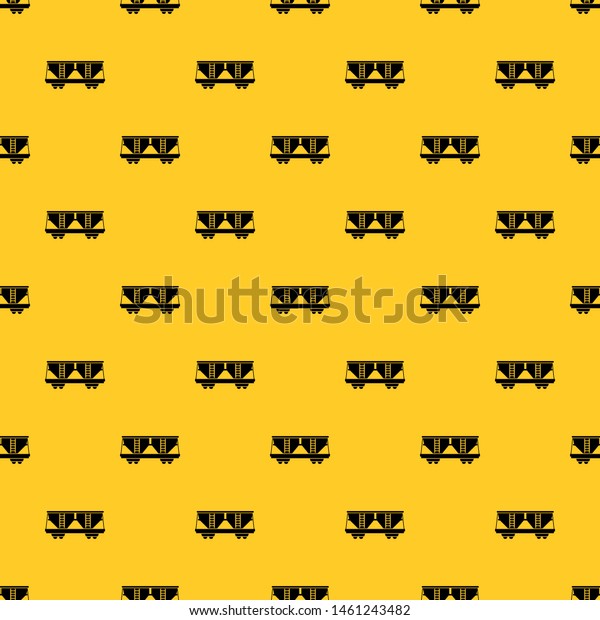 Freight railroad car pattern seamless vector\
repeat geometric yellow for any\
design