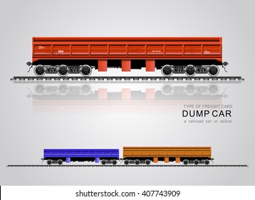 Freight railroad car. The type of freight car a dump car. Freight car for ore