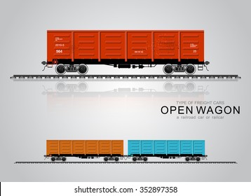 Freight railroad car. The type of freight car a open wagon