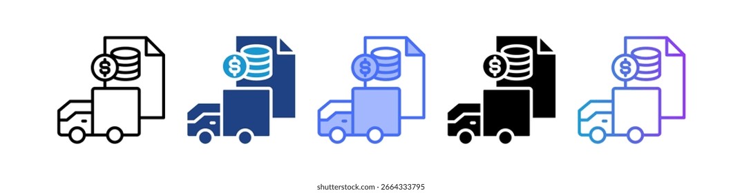 Ícone de Taxas de Frete - Ilustração de Vários Vetores