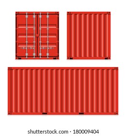 Freight shipping, cargo containers. Vector.