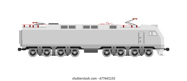 Freight single modern powerful electric locomotive.