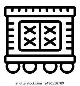 Freight traffic container icon outline vector. Carriage locomotive distribution. Delivery goods transfer service