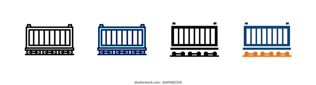 Güterzug All In One Icon Multi Styles Vektor Set