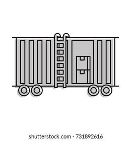 freight train cargo car container and boxes logistics transport design element