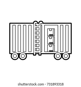 freight train cargo car container and boxes logistics transport design element