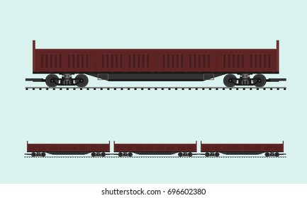 freight train with crane train draw in cartoon vector