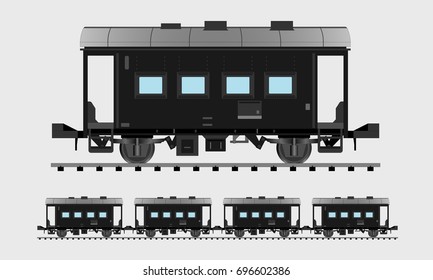 Freight train draw in cartoon vector