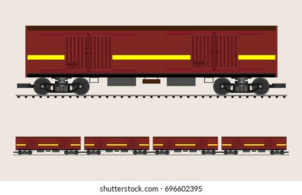 Freight train draw in cartoon vector