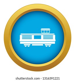 Freight train icon blue vector isolated on white background for any design
