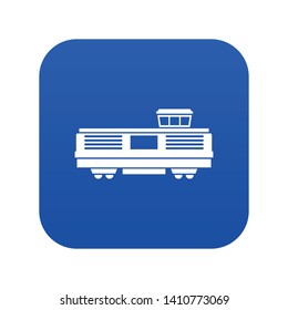 Freight train icon digital blue for any design isolated on white vector illustration