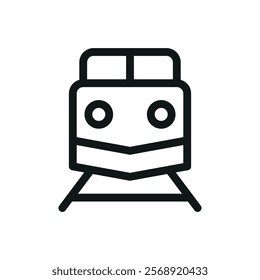 Freight train line icon, heavy haul rail vector symbol with editable stroke
